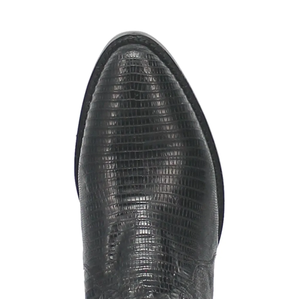Dan Post Men’s Winston Black Exotic Lizard Leather 13” Round Toe Cowboy Boot