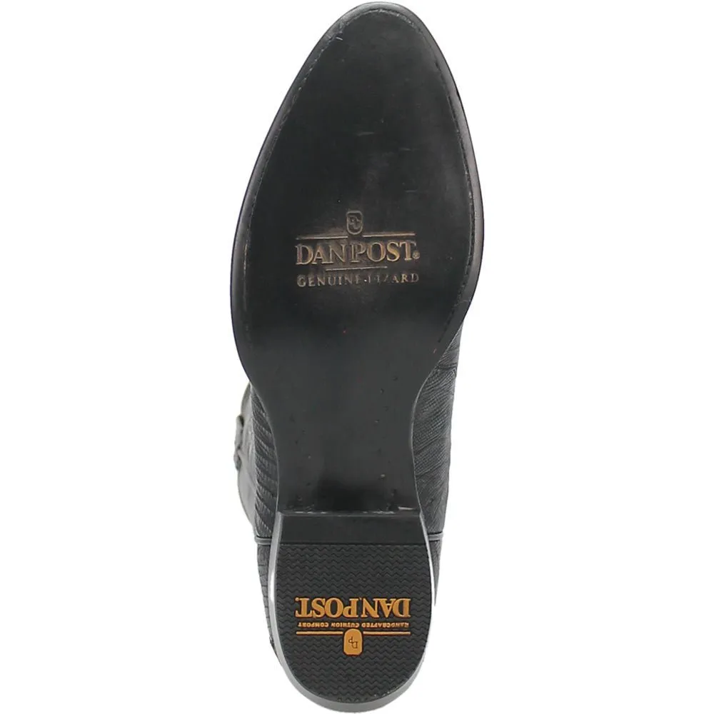 Dan Post Men’s Winston Black Exotic Lizard Leather 13” Round Toe Cowboy Boot