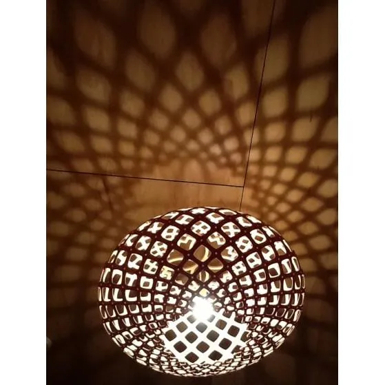 David Trubridge Painted Kina Pendant Light