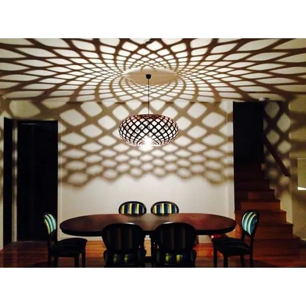 David Trubridge Painted Kina Pendant Light