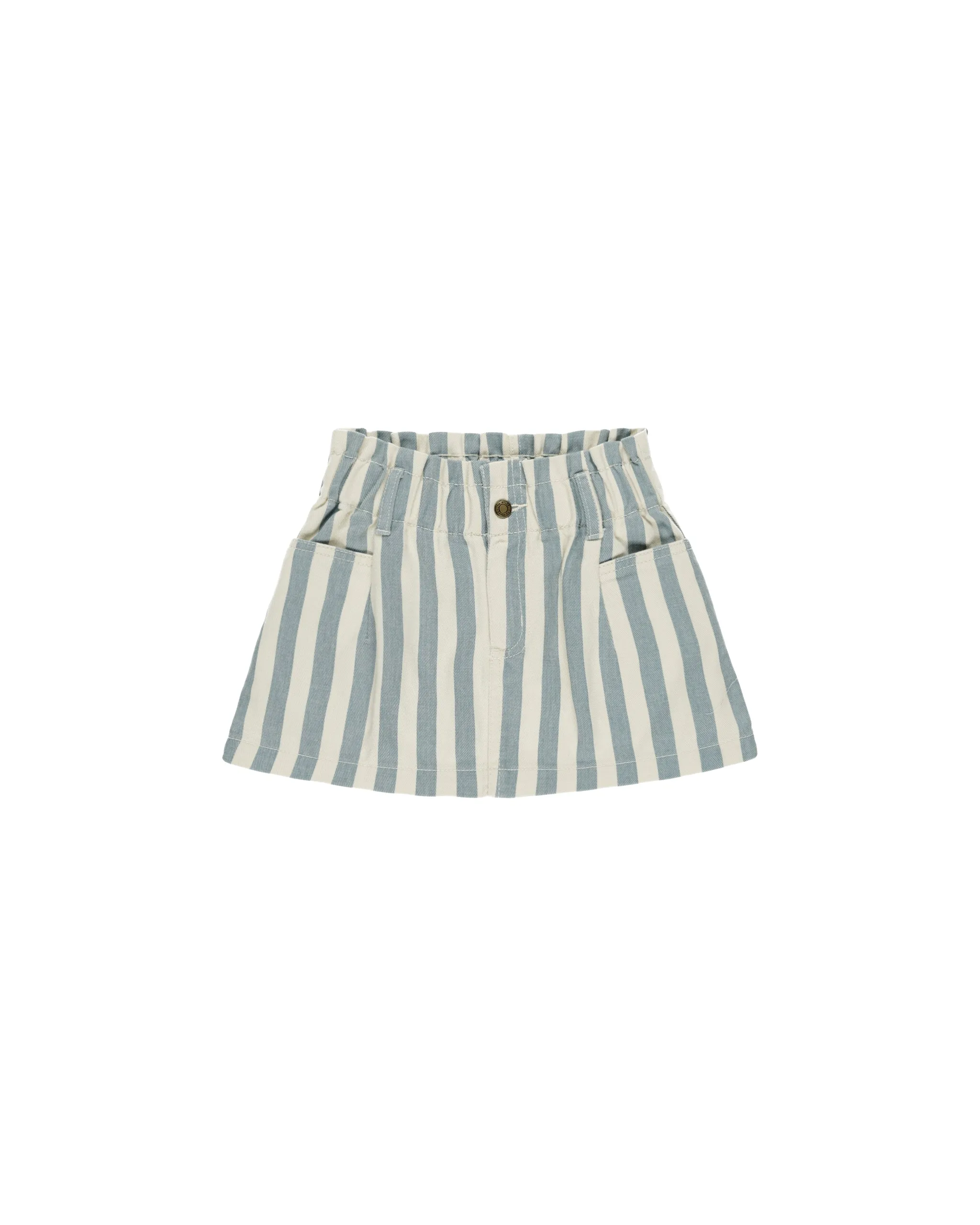 Denim Ocean Stripe Mini Skirt