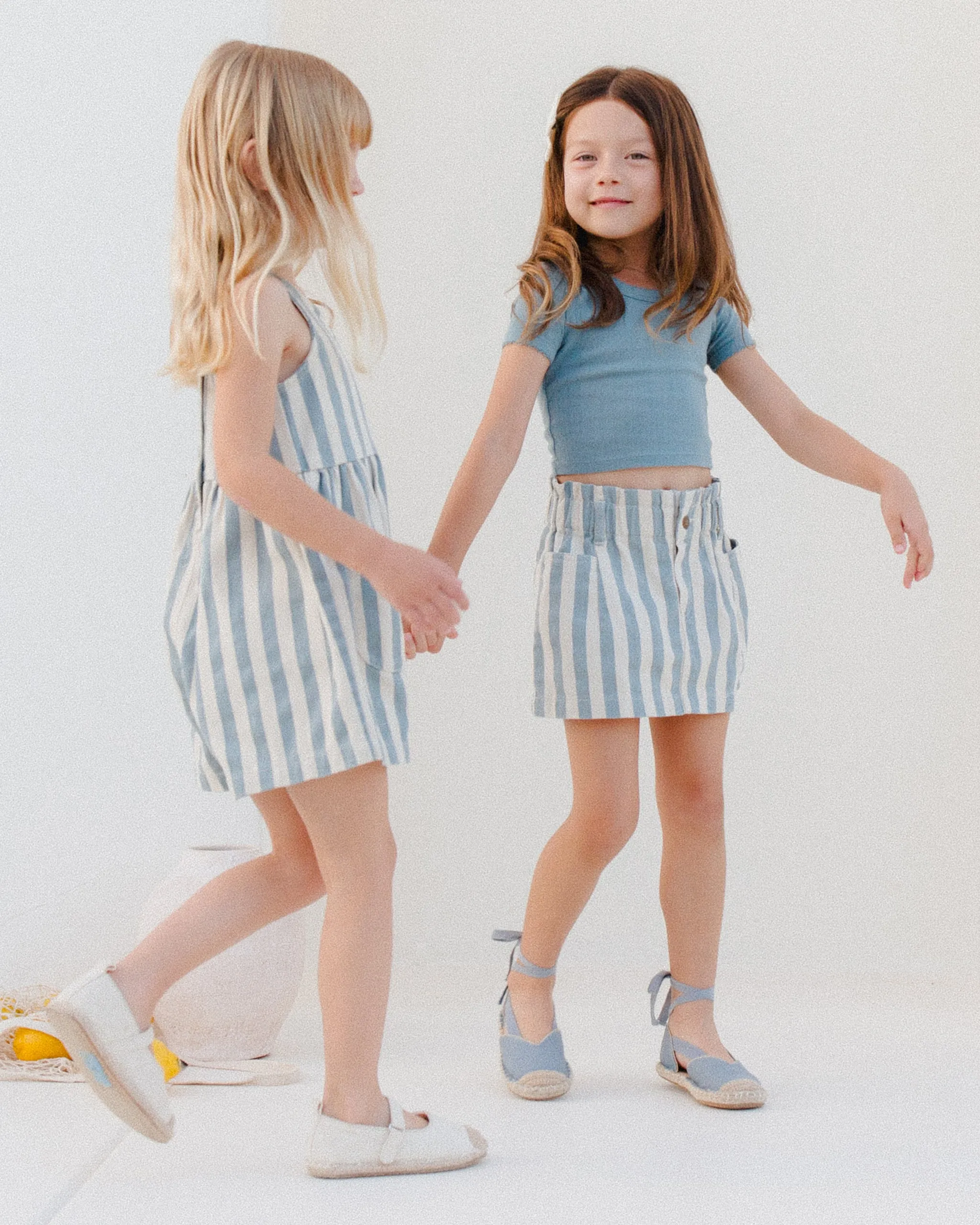 Denim Ocean Stripe Mini Skirt