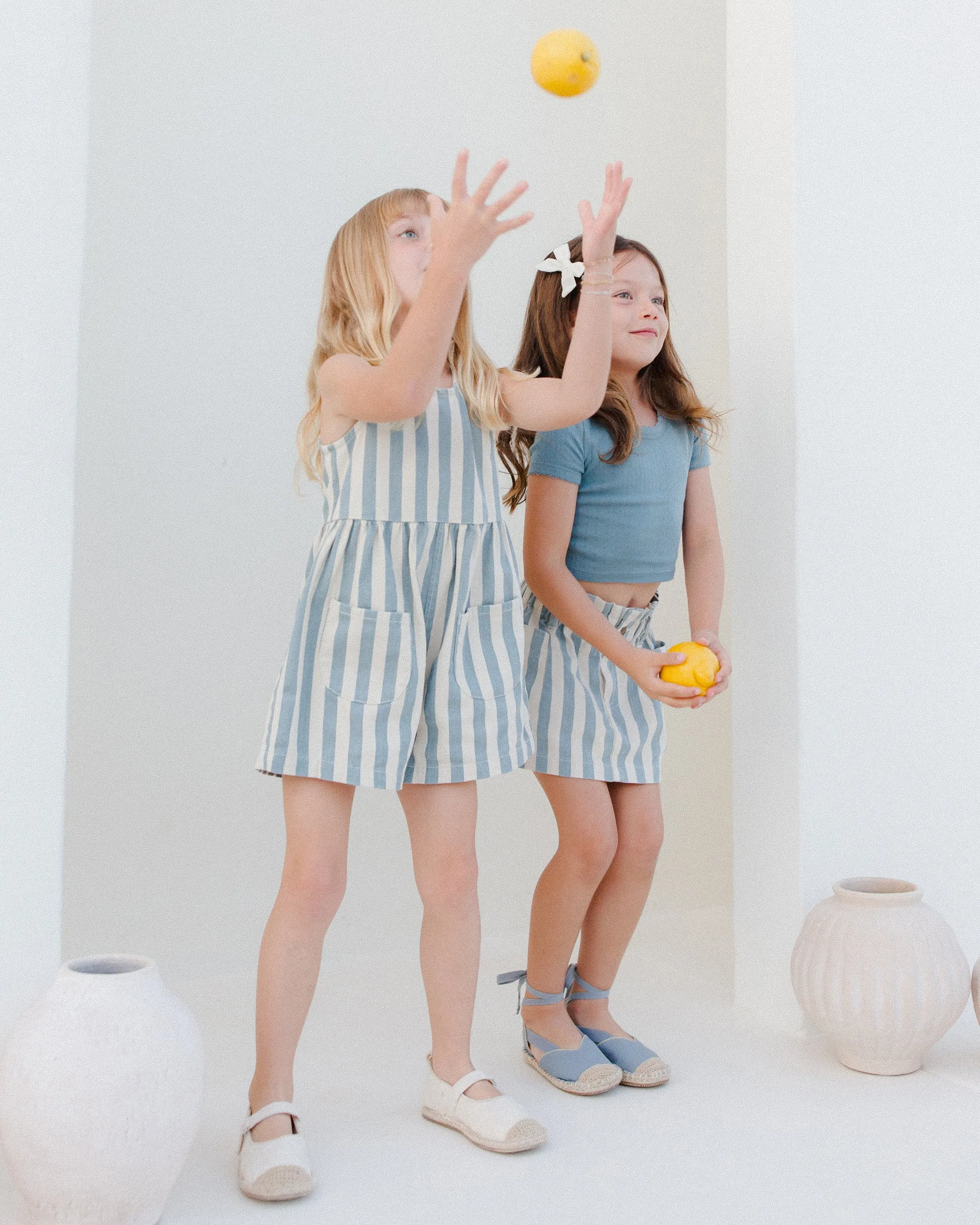Denim Ocean Stripe Mini Skirt