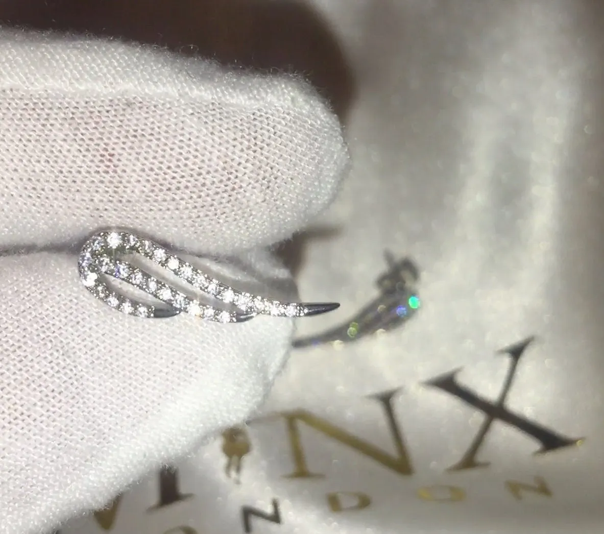 Diamond Wing Earrings | Wing Earrings | Feather Earrings | Womens Earrings | Womens Diamond Earrings | Angel Earrings | Cuff Earrings