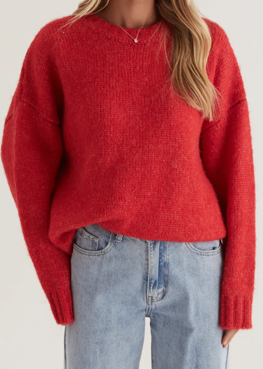 Emmerson Sweater - Cherry Red