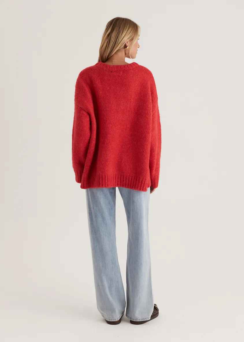 Emmerson Sweater - Cherry Red