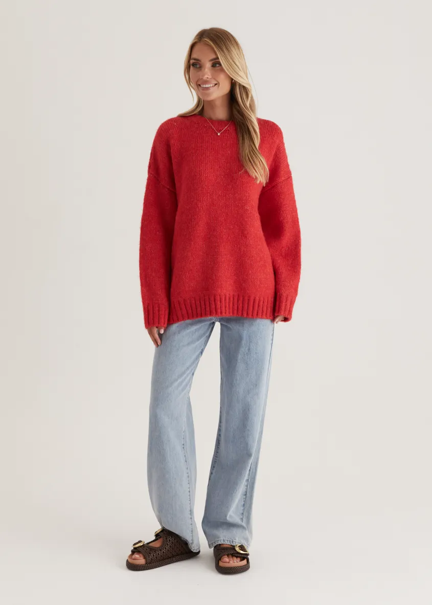 Emmerson Sweater - Cherry Red