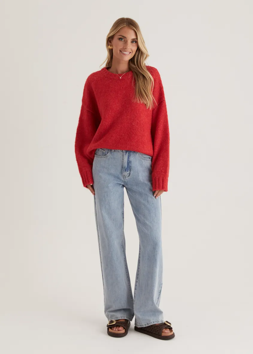 Emmerson Sweater - Cherry Red