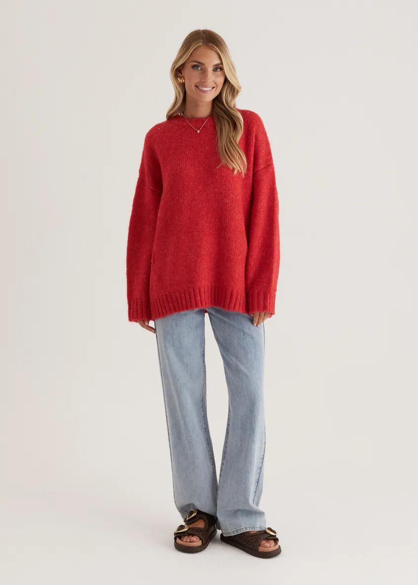 Emmerson Sweater - Cherry Red