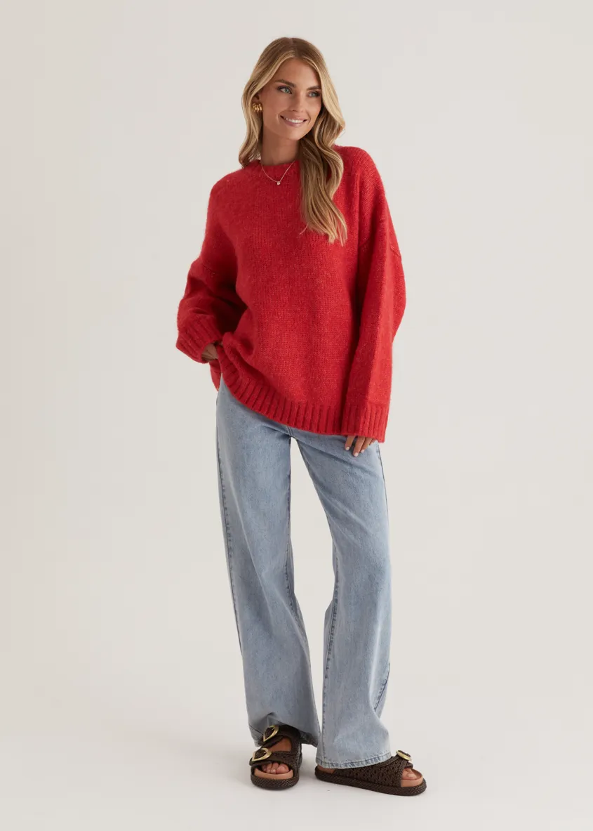 Emmerson Sweater - Cherry Red