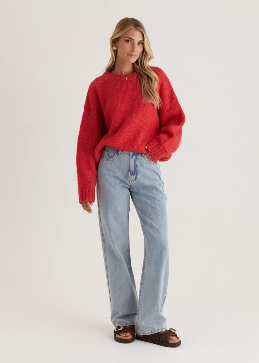 Emmerson Sweater - Cherry Red