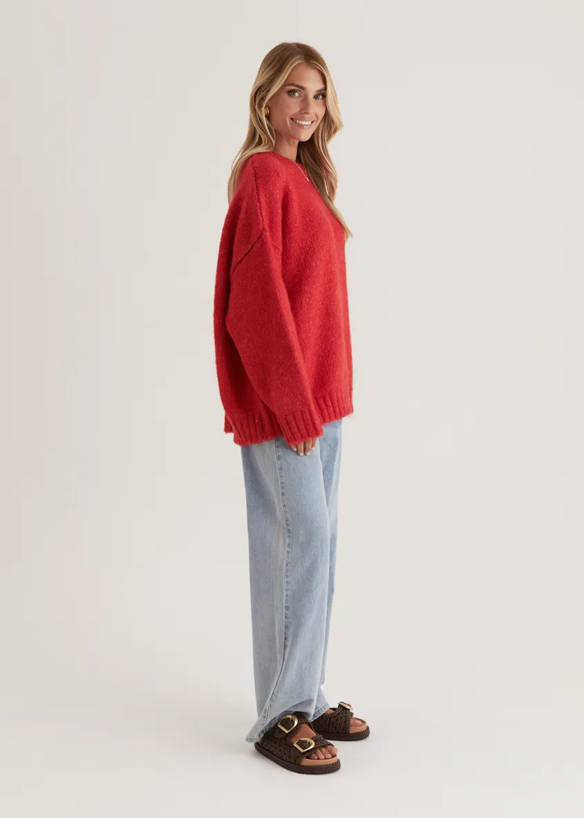 Emmerson Sweater - Cherry Red
