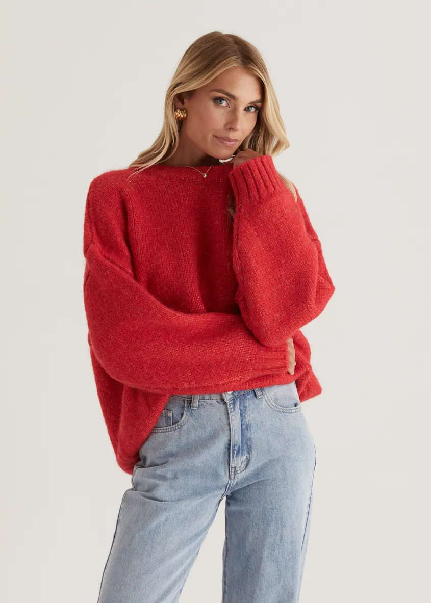 Emmerson Sweater - Cherry Red