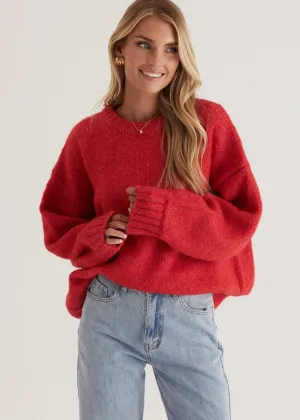 Emmerson Sweater - Cherry Red