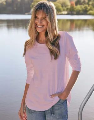 Essential Scoop Hem Long Sleeve T-shirt - Dusty Rose