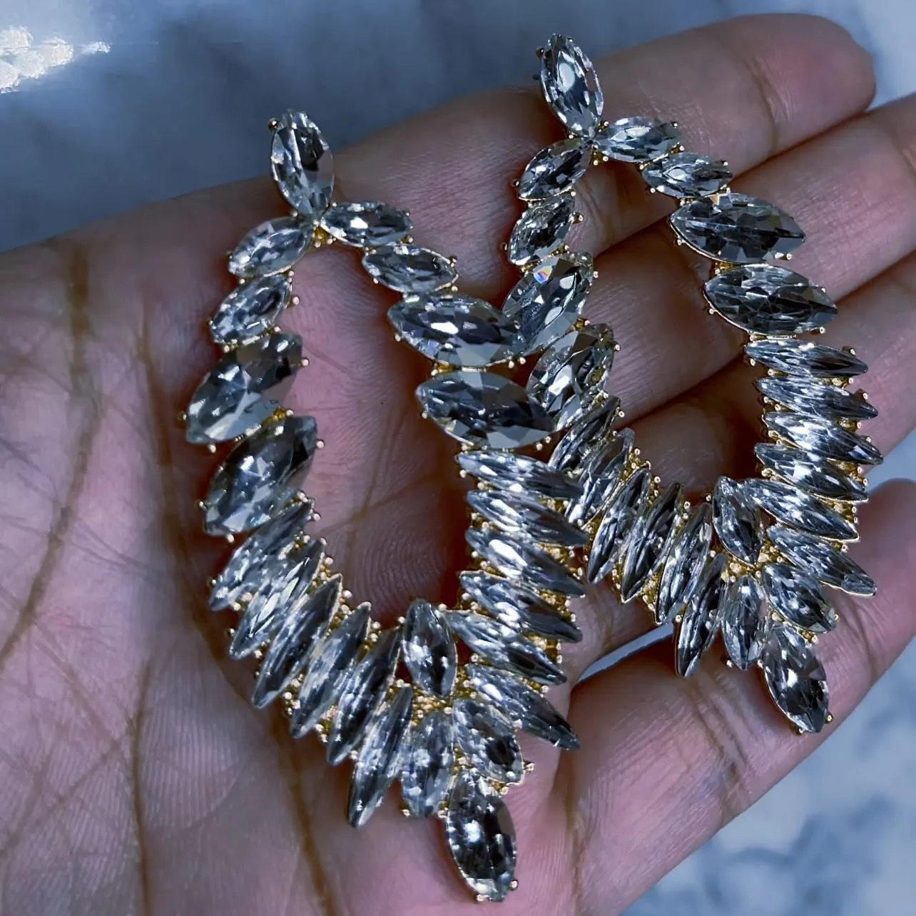 Exotica - Diamond Leaf Earrings (Gold)