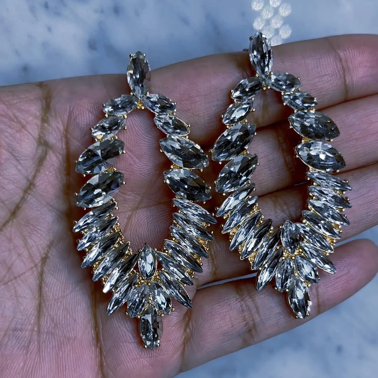 Exotica - Diamond Leaf Earrings (Gold)