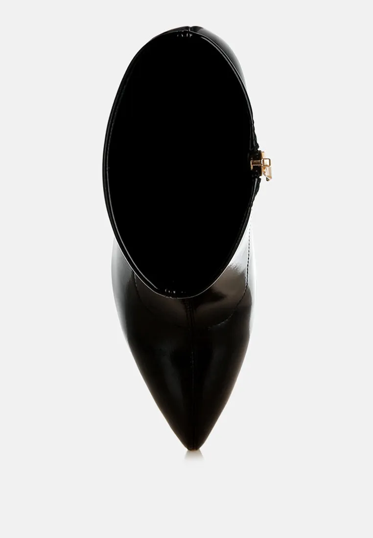 Fantasy Heel Patent Faux Leather Boots By RAG