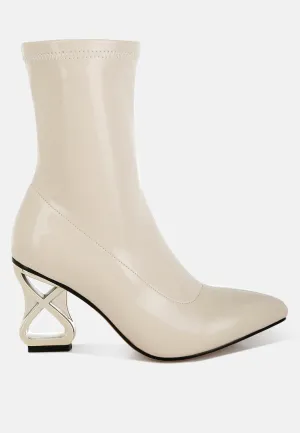 Fantasy Heel Patent Faux Leather Boots By RAG