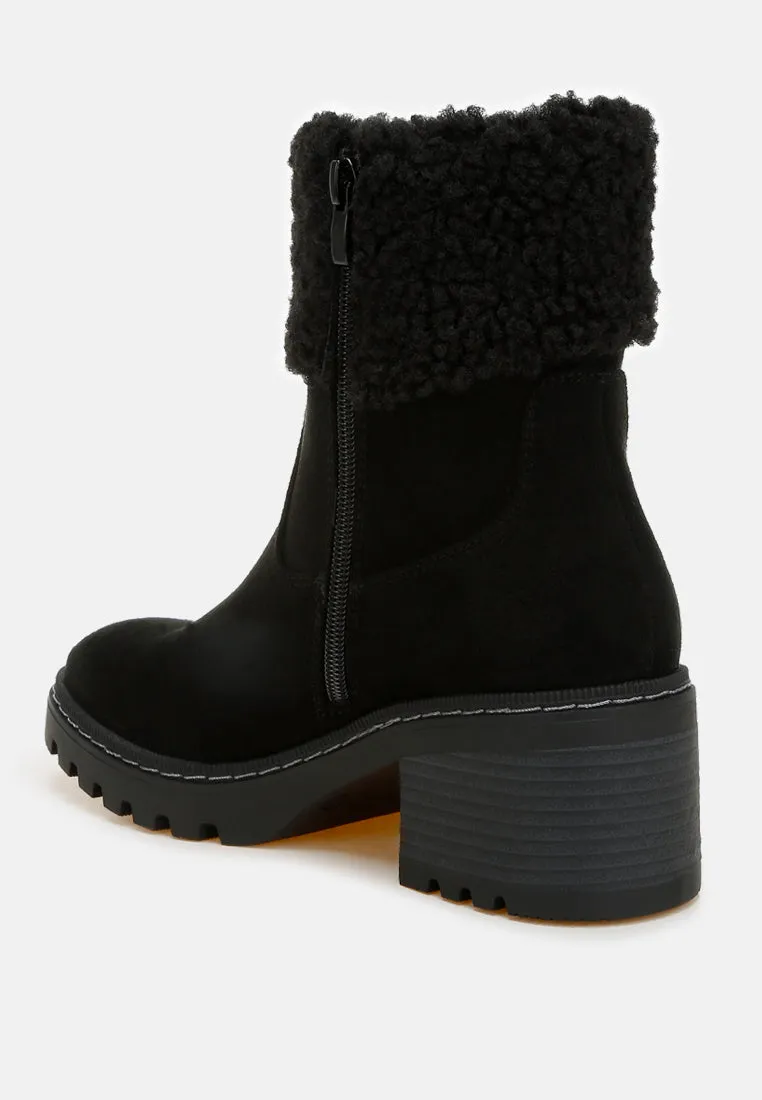Faux Fur & Embroidery Detail Boots By RAG