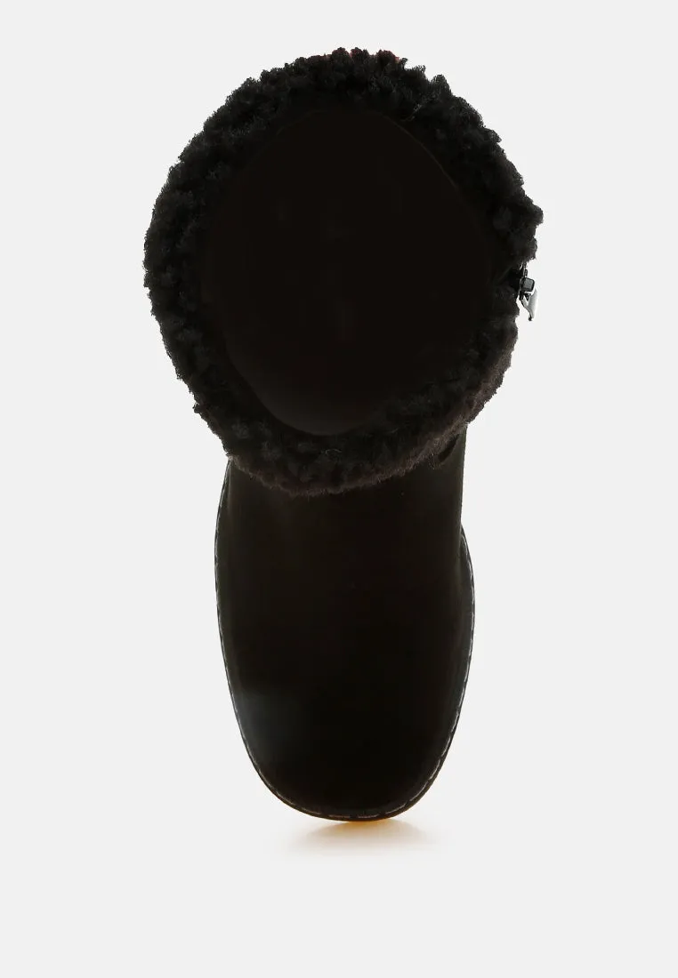 Faux Fur & Embroidery Detail Boots By RAG