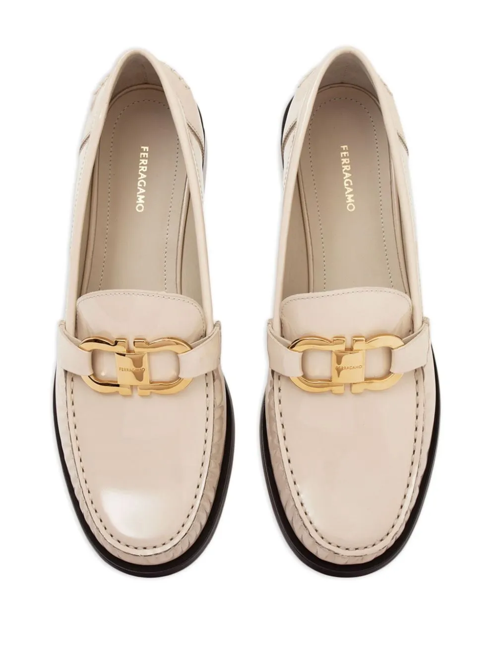 Ferragamo Flat White Shoes