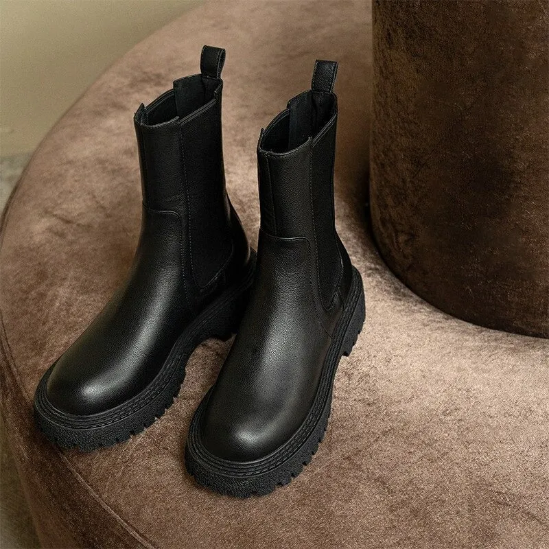 Flat Leather Boots For Women
