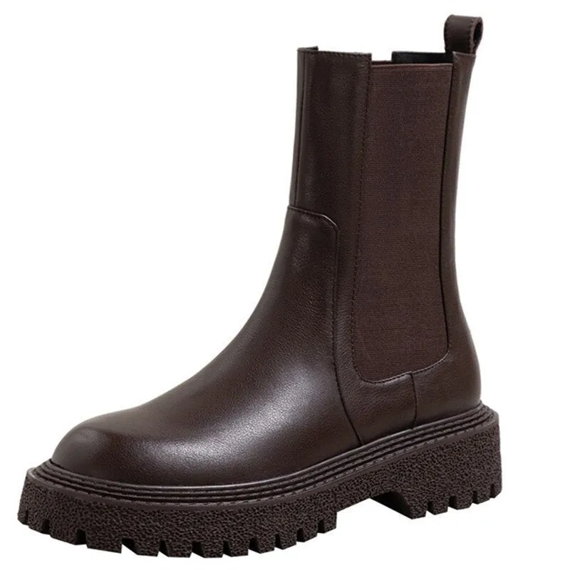 Flat Leather Boots For Women