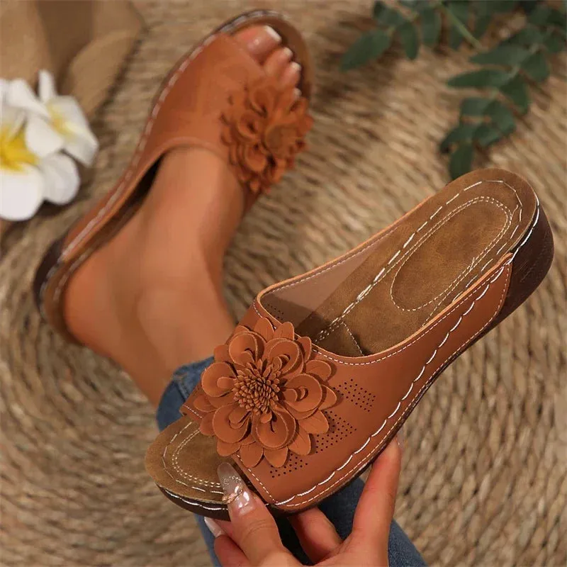 Flora | Orthopedic Flower Wedge Sandals