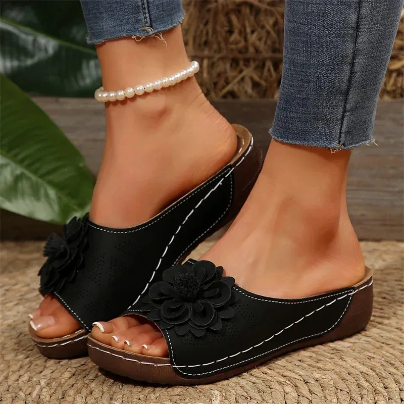 Flora | Orthopedic Flower Wedge Sandals