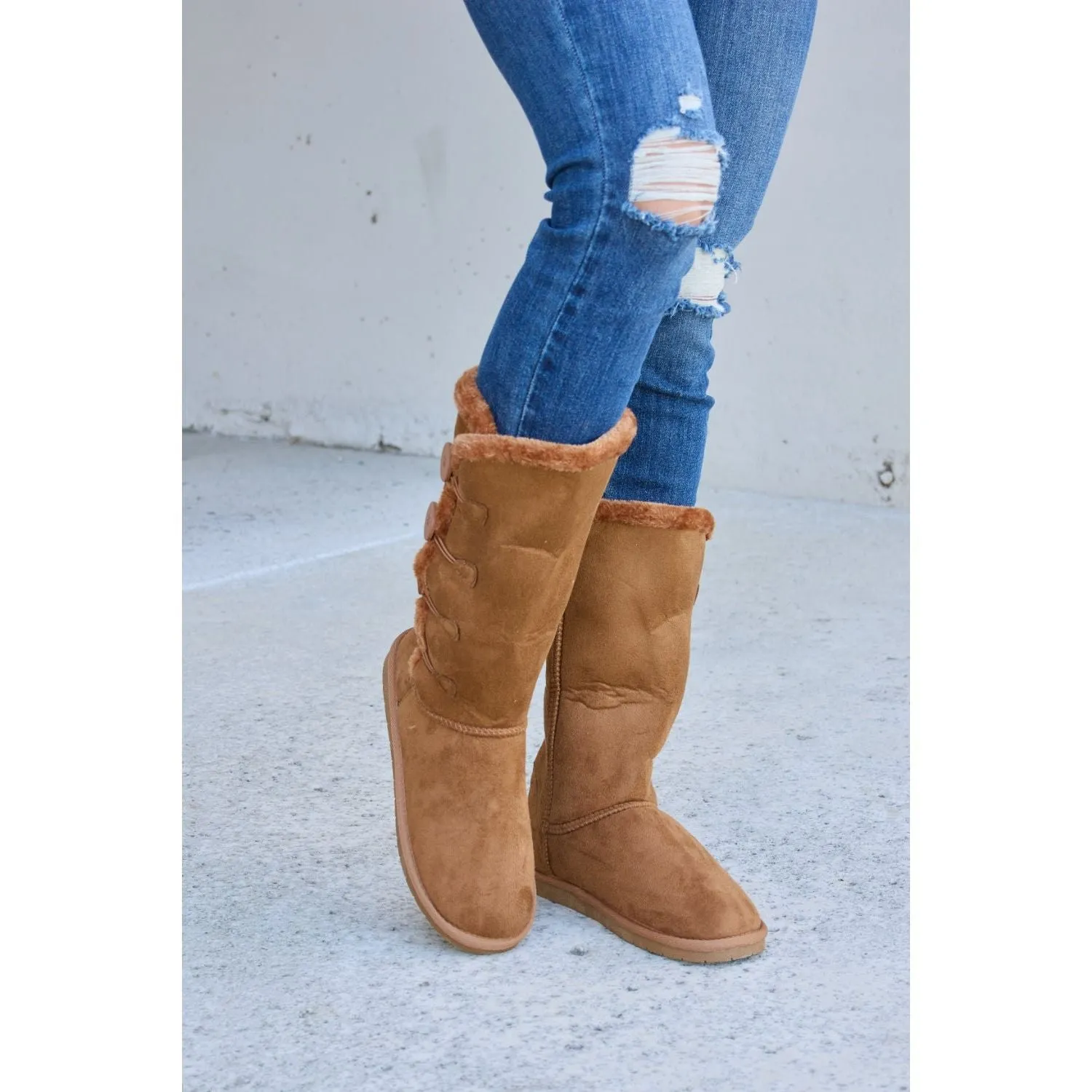 Forever Link Warm Fur Lined Flat Boots