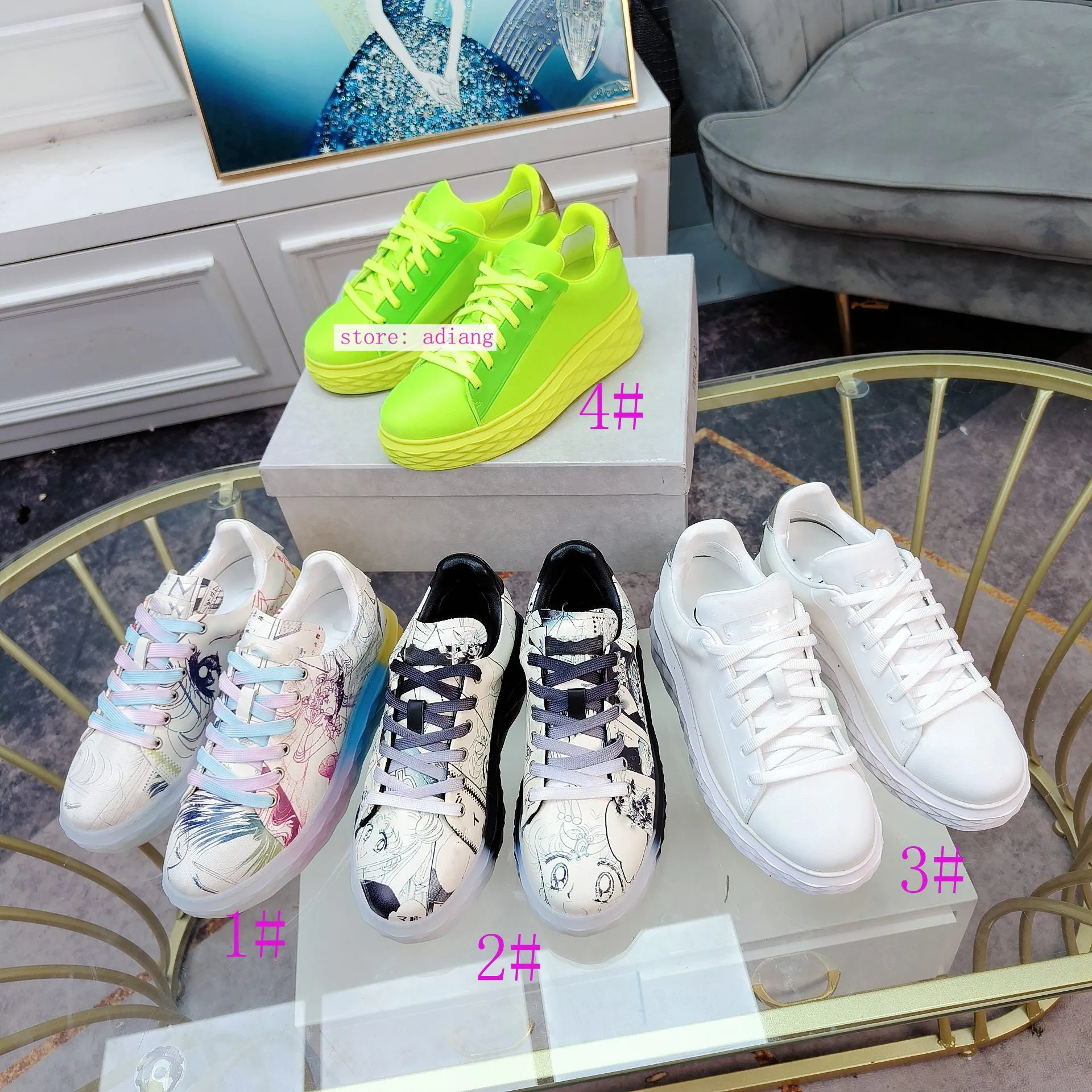 Graffiti shoes lace up casual flats fashion cool cute leather women 35-40 high quality