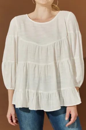 Halcyon Tiered Top - Bisque