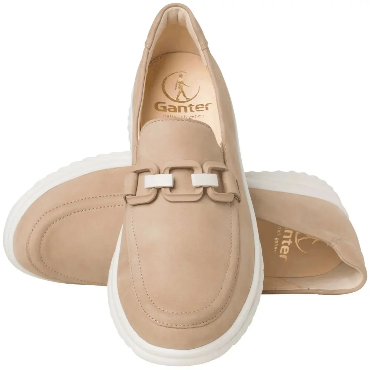 'Heike' women's wide fit (H) moccassin - beige