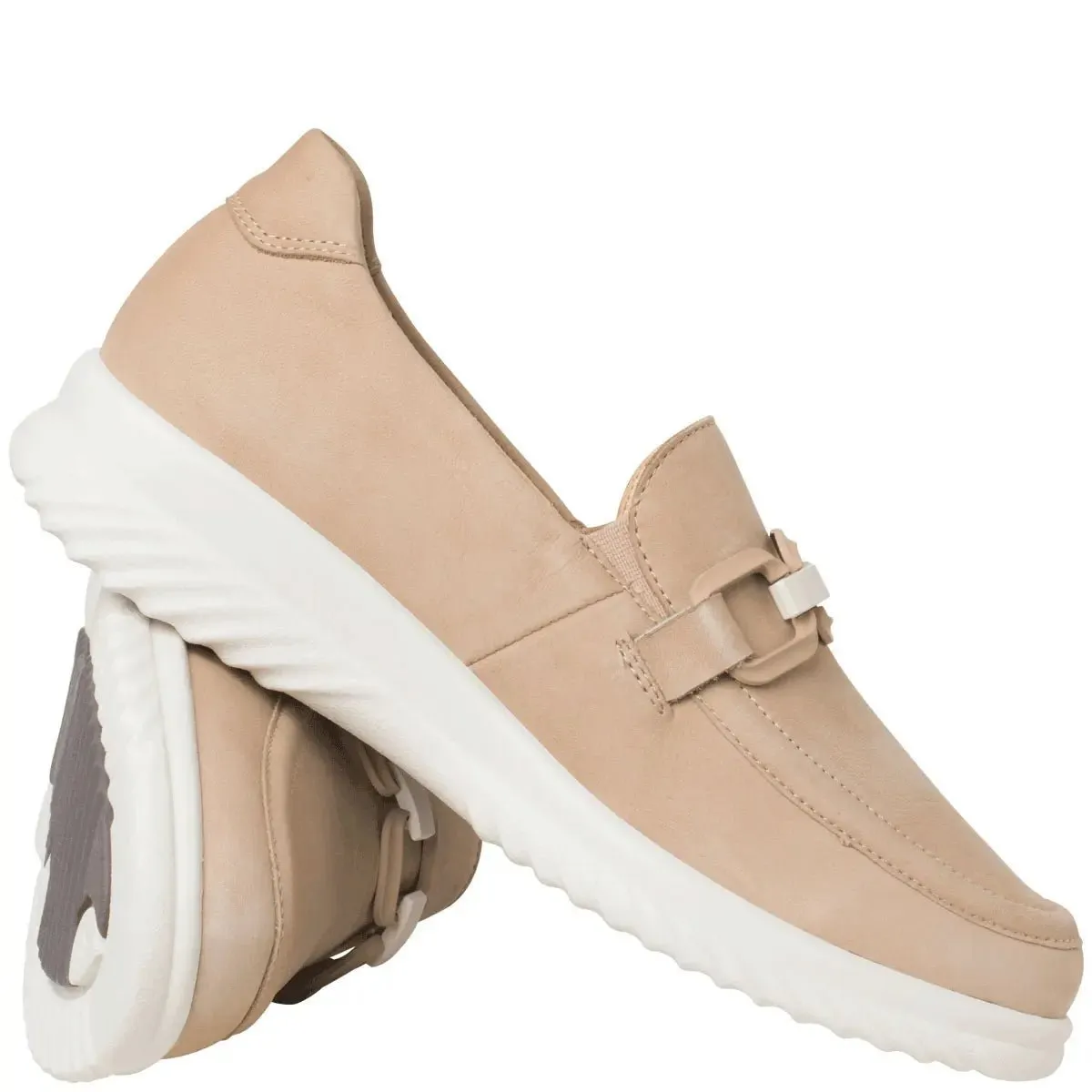 'Heike' women's wide fit (H) moccassin - beige