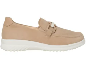 'Heike' women's wide fit (H) moccassin - beige