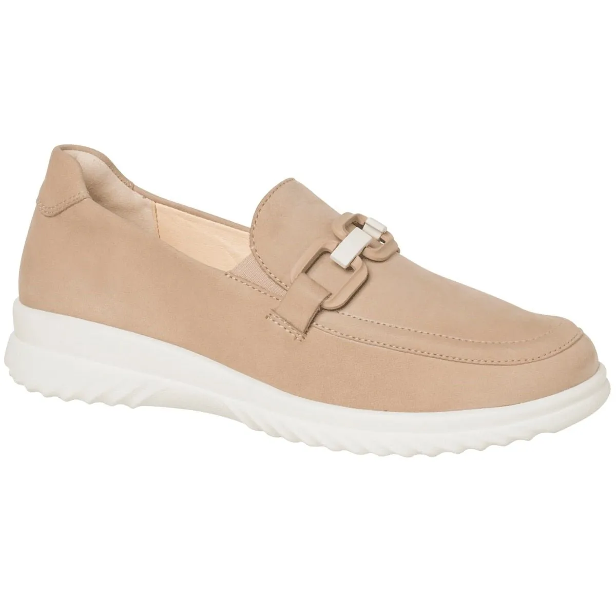 'Heike' women's wide fit (H) moccassin - beige