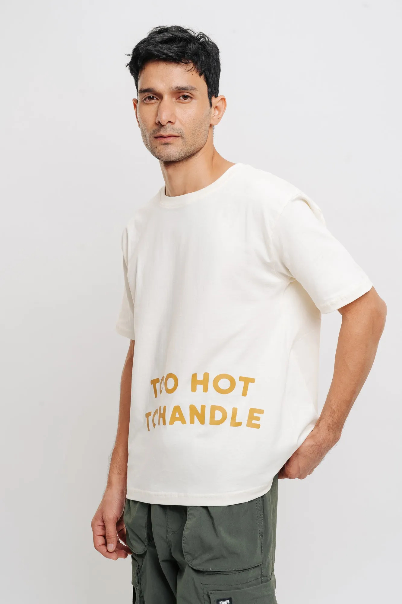 Hot To Handle Men's Offwhite Tees