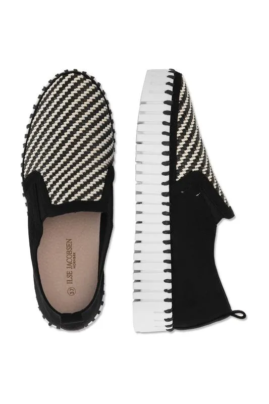 Ilse Jacobsen Tulip Slip On Platform - Black/White