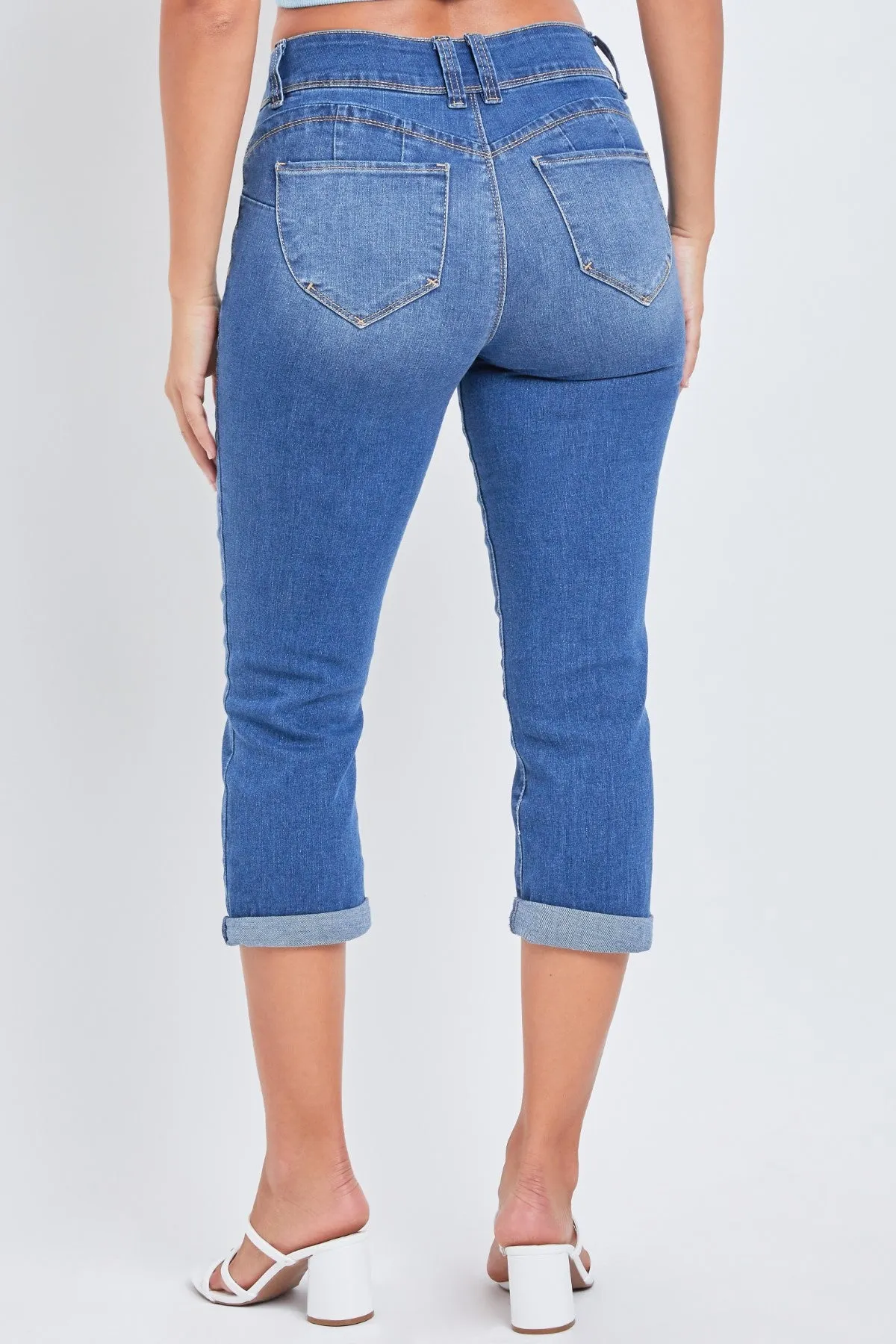 Junior Wannabettabutt 2 Button High-Rise Double Roll Up Cropped Jean, Pack Of 12