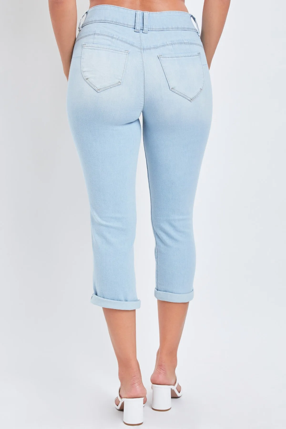 Junior Wannabettabutt 2 Button High-Rise Double Roll Up Cropped Jean, Pack Of 12