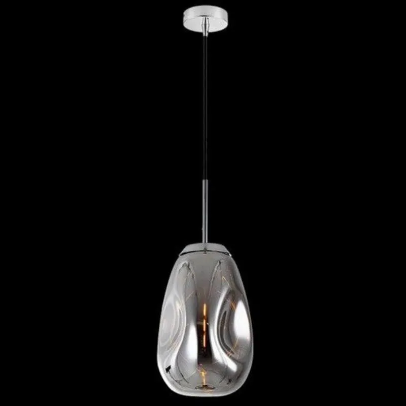 K-Light Pendant A-KLCH-903/CH E27 Morpheus Oval Chrome Glass