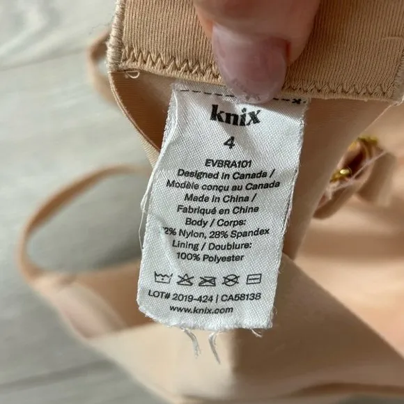 Knix WingWoman Contour Bra Sand Beige Size 4