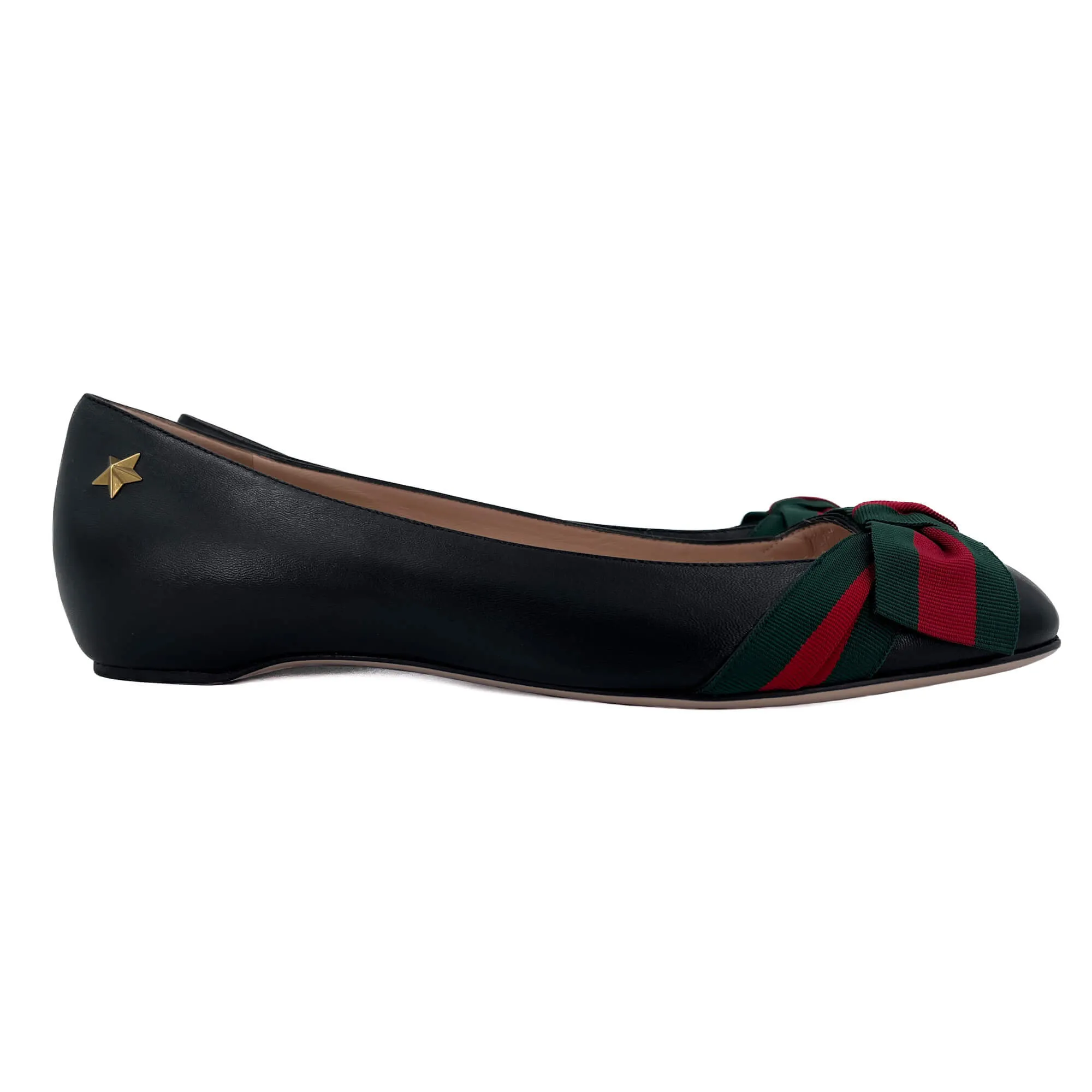 Leather Ballet Flats 38 1/2 Black
