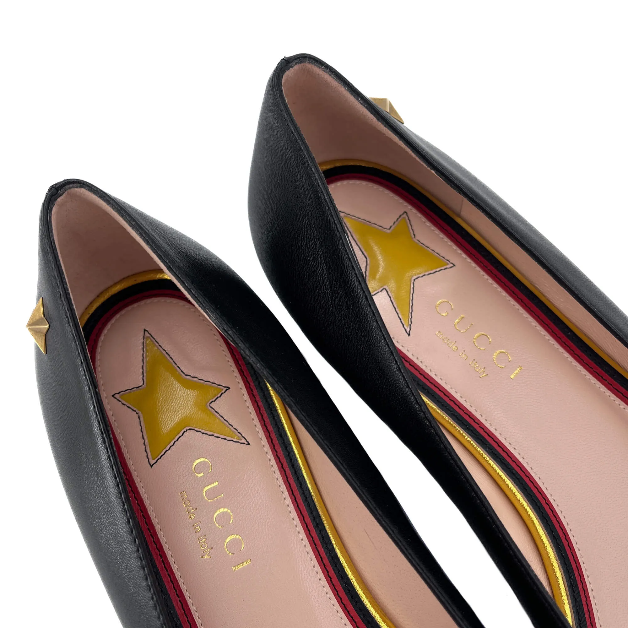 Leather Ballet Flats 38 1/2 Black