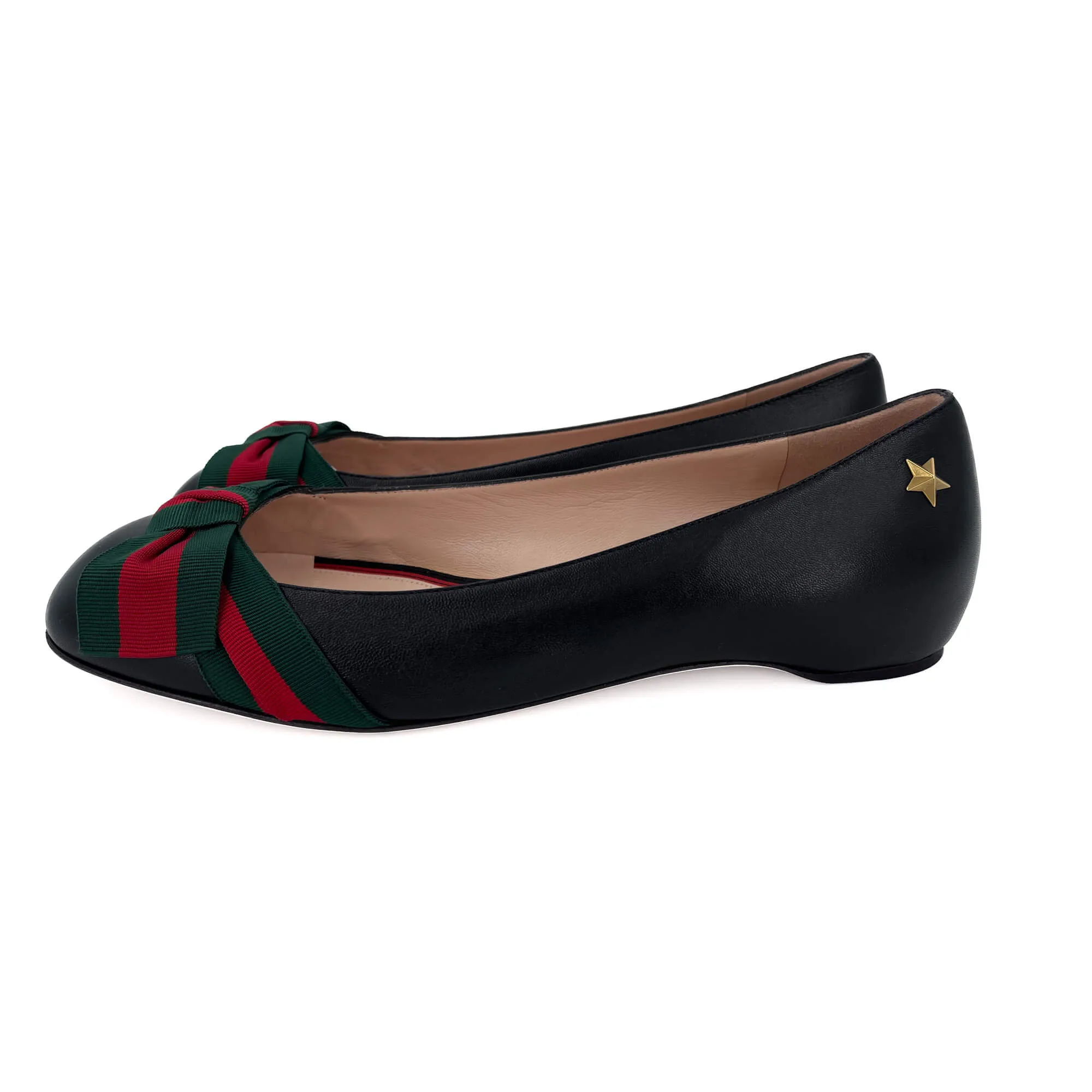 Leather Ballet Flats 38 1/2 Black