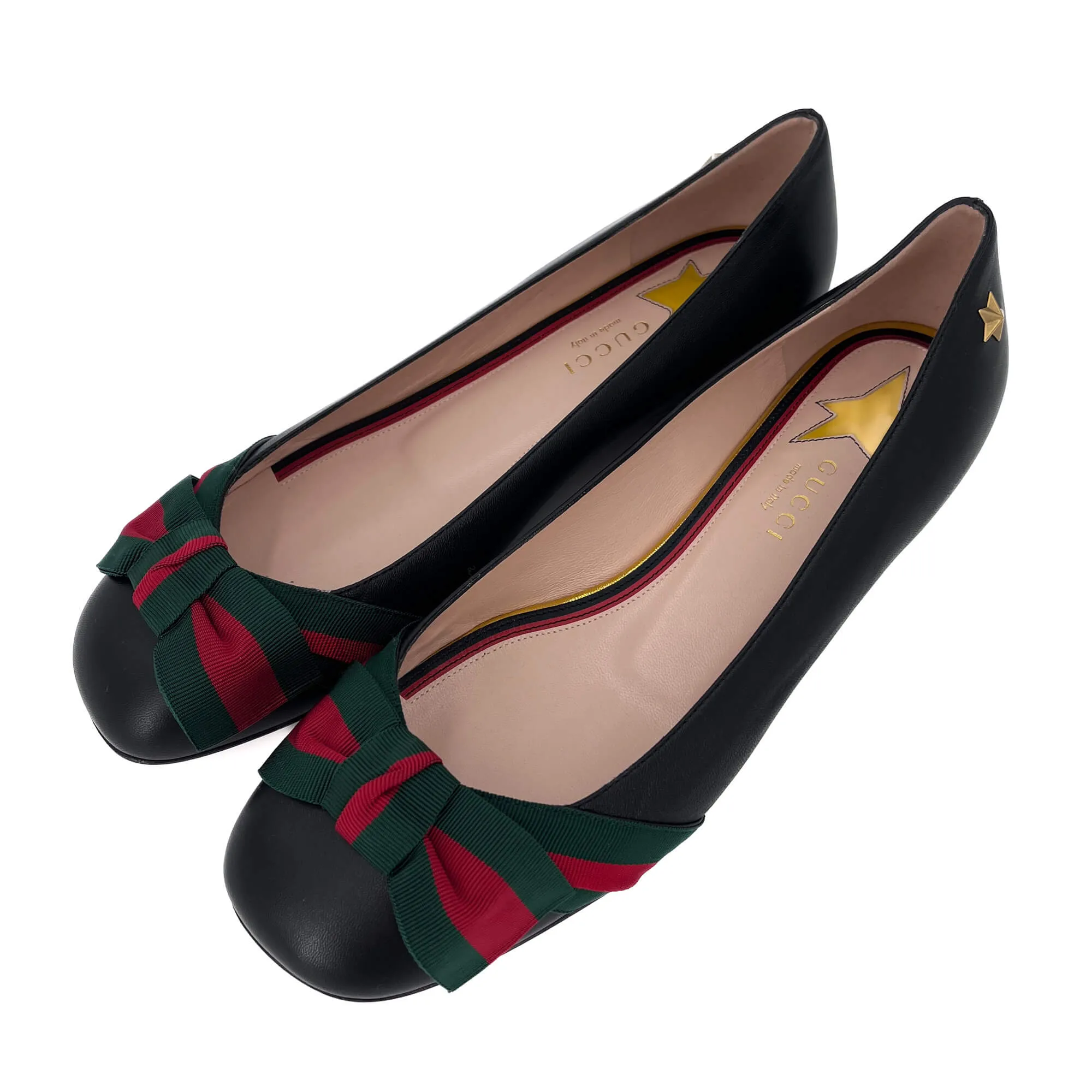 Leather Ballet Flats 38 1/2 Black