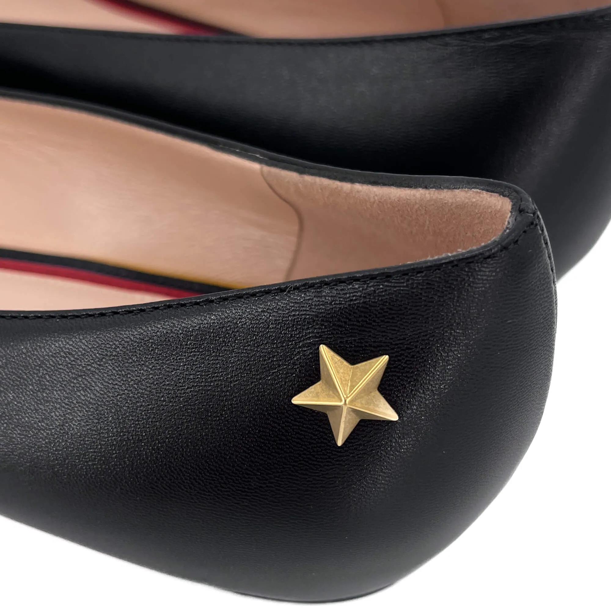 Leather Ballet Flats 38 1/2 Black