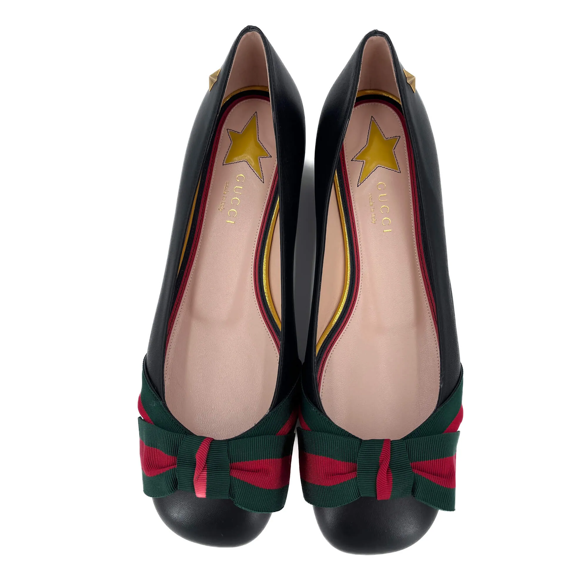Leather Ballet Flats 38 1/2 Black