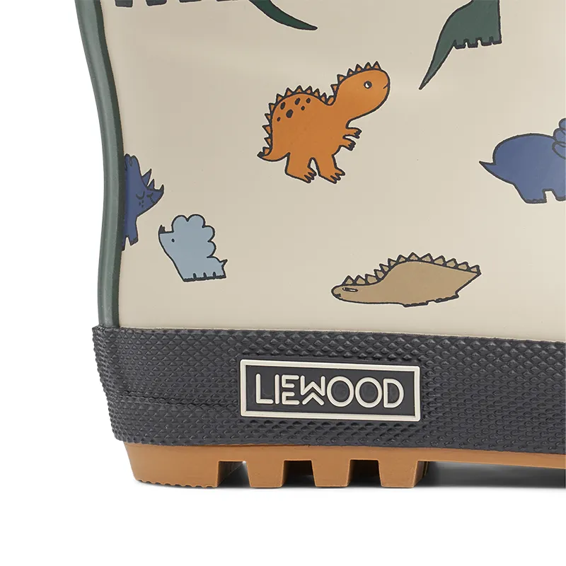 Liewood Thermo rain boots 'Mason' Dinosaurs/Mist